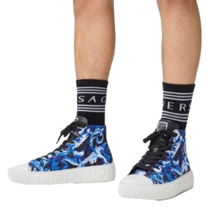 Versace Blue Baroccoflage Greca High-Top Sneakers LIMITED EDITION